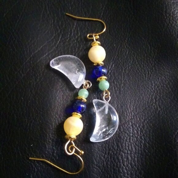 Playful Quartz Moon Dangle Earrings! - Picture 8 of 13